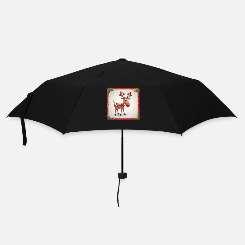Rentier-Weihnachten - Regenschirm (klein) - Schwarz
