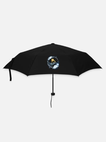 Rose - Regenschirm (klein) - Schwarz