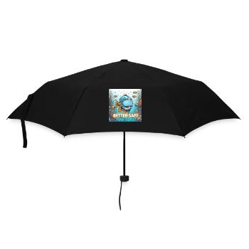 Vorsichtiger Fisch - Regenschirm (klein) - Schwarz - Vorne