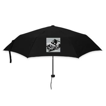 Snowboarder - Regenschirm (klein) - Schwarz - Vorne