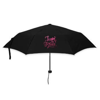 Team Bride in Glitter Pink für deinen JGA - Regenschirm (klein) - Schwarz - Vorne