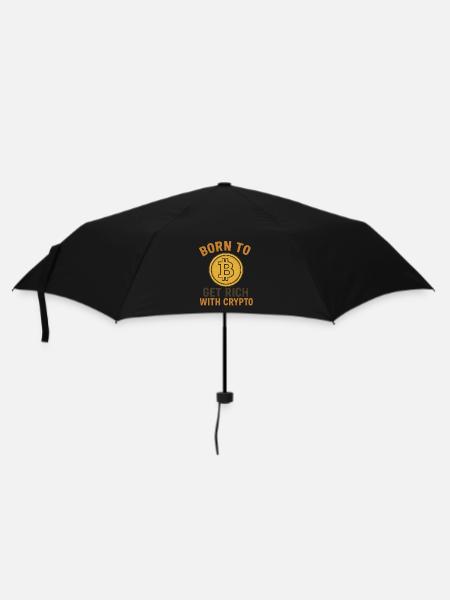 Get Rich with Crypto - Umbrella (small) - black