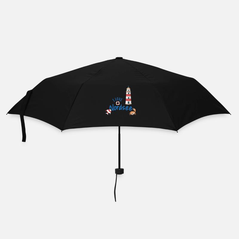 Nordsee - Regenschirm (klein) - Schwarz