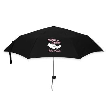 Mama und Tochter ein Herz & eine Seele Spruch - Regenschirm (klein) - Schwarz - Vorne