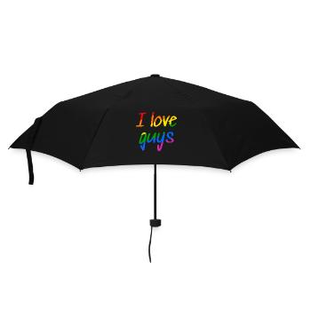 I love Guys - Gay Proud Shirt - Umbrella (small) - black - Front