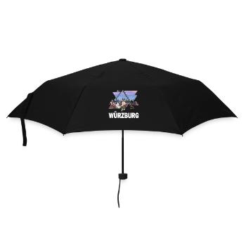 Würzburg Germany City Skyline Home Love - Umbrella (small) - black - Front