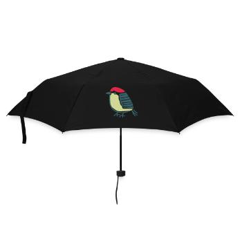 Vogel Amsel Drossel Fink Star - Regenschirm (klein) - Schwarz - Vorne