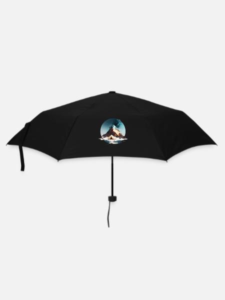 Tente au bord du lac et à la montagne - Parapluie standard - noir