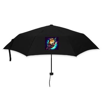 Shiba Inu to the moon - Umbrella (small) - black - Front
