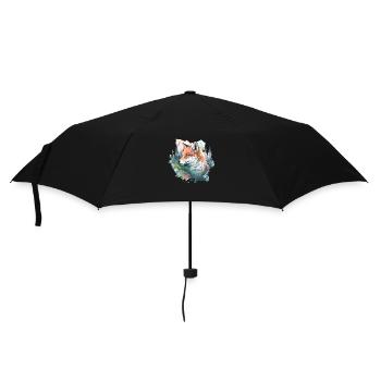 Fox Tête de renard Nature Nature sauvage Forêt Arbres Montagnes - Parapluie standard - noir - Devant