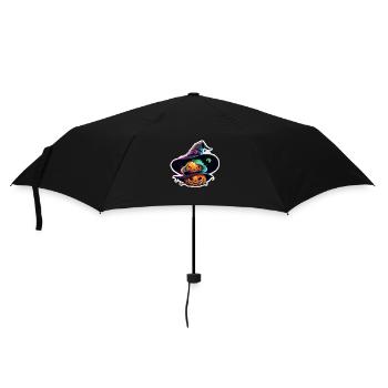 Halloween - Monster mit Hexenhut - Regenschirm (klein) - Schwarz - Vorne