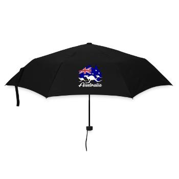 Australien Abstammung Känguru Australisch - Regenschirm (klein) - Schwarz - Vorne