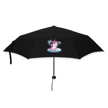 Unicorn Summer Beach Vacation - Umbrella (small) - black - Front