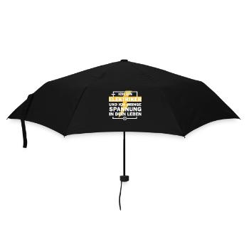 Elektriker - Ich bringe Spannung in dein Leben - Regenschirm (klein) - Schwarz - Vorne
