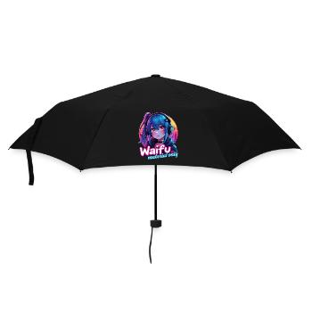 WAIFU MATERIAL ONLY - VAPORWAVE GAMERGIRL - Regenschirm (klein) - Schwarz - Vorne