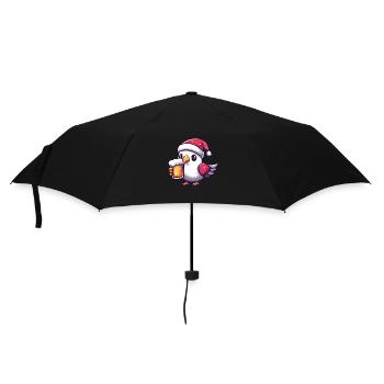 Taube Vogel Weihnachten Bier - Regenschirm (klein) - Schwarz - Vorne