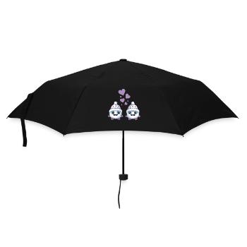 monster winter love - Regenschirm (klein) - Schwarz - Vorne