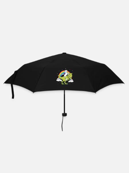Einhorn Fantasie Dinosaurier Tyrannosaurus T-Rex - Regenschirm (klein) - Schwarz
