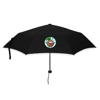Fröhliche Ananas - Regenschirm (klein) - Schwarz - Vorne
