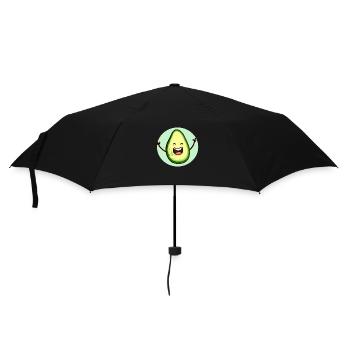 Fröhliche Avocado - Regenschirm (klein) - Schwarz - Vorne