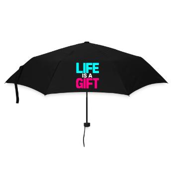 La vie est un cadeau Cyan et Magenta - Parapluie standard - noir - Devant