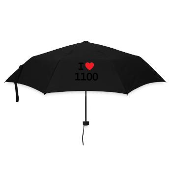 I love 1100 - Ich liebe Favoriten Shirt - Regenschirm (klein) - Schwarz - Vorne