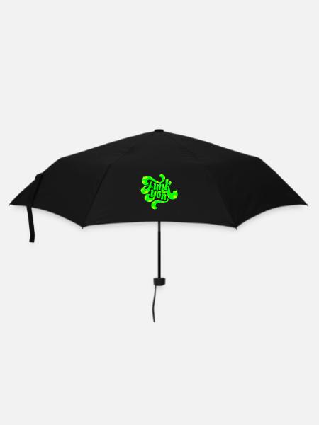Grünes Neon-Punk-Textdesign - Regenschirm (klein) - Schwarz
