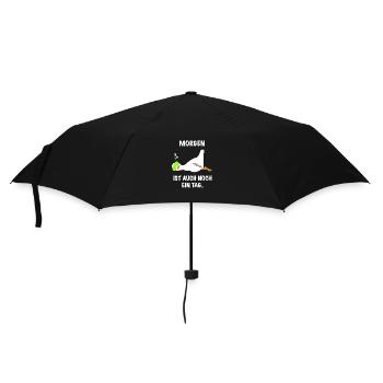 Ente lustig faul Spruch - Regenschirm (klein) - Schwarz - Vorne