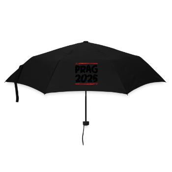 Prag 2025 Spruch - Regenschirm (klein) - Schwarz - Vorne
