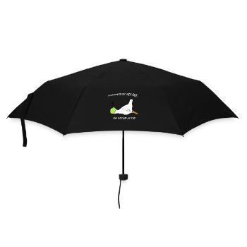 Ente lustig faul Spruch - Regenschirm (klein) - Schwarz - Vorne