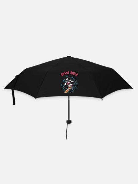 Surfender Astronaut Space Rider Surfer - Regenschirm (klein) - Schwarz