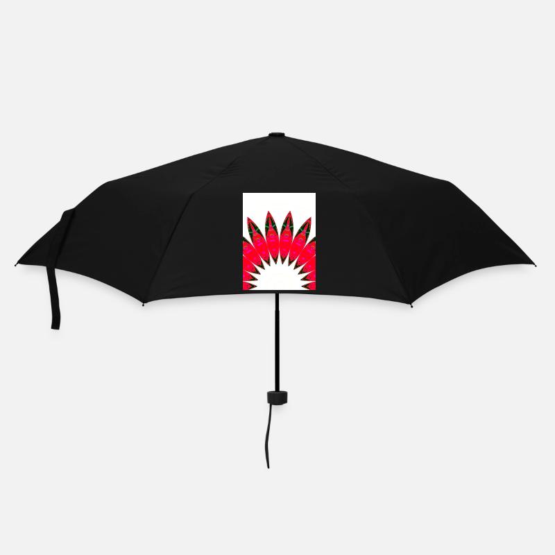 Spitzen in ROT - Regenschirm (klein) - Schwarz