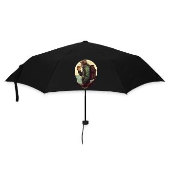 Hikers with beer in the mountains - Umbrella (small) - black - Front