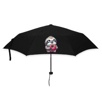 Sloth Cute Donut Pastry Dessert - Umbrella (small) - black - Front