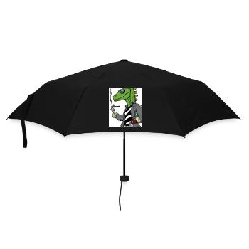 Rauchender Dino - Regenschirm (klein) - Schwarz - Vorne