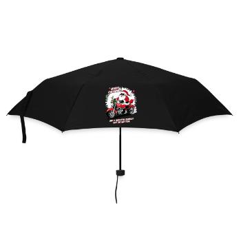 Rocker Weihnachtsmann - Regenschirm (klein) - Schwarz - Vorne