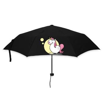 Einhorn - Regenschirm (klein) - Schwarz - Vorne