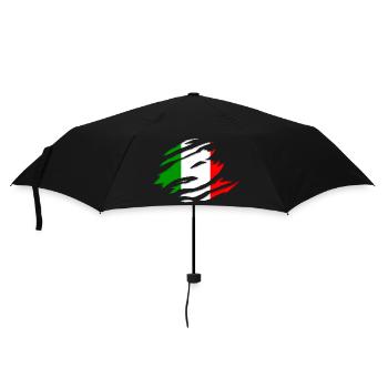 Italien Flagge - Regenschirm (klein) - Schwarz - Vorne