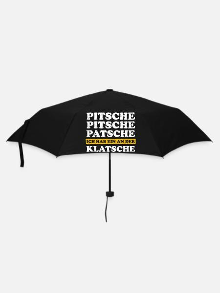 Pitsche Patsche Ich Hab Ein An Der Klatsche Lustig - Regenschirm (klein) - Schwarz