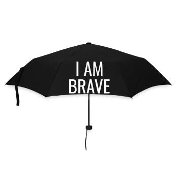 Ich bin mutig - Christliche positive Zitate - Regenschirm (klein) - Schwarz - Vorne