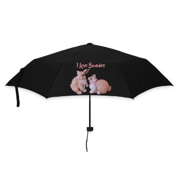 Rabbit Couple, I Love Rabbits - Umbrella (small) - black - Front