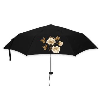 Blumen - Regenschirm (klein) - Schwarz - Vorne