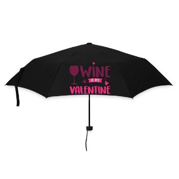 Wine is my Valentine - Le vin est ma Valentine - Umbrella (small) - black - Front