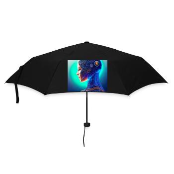 Biomechanical Woman Blue - Umbrella (small) - black - Front