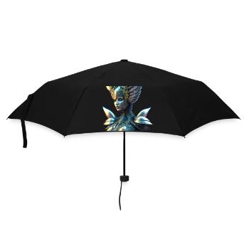 Fantasie Frau Biomechanisch - Regenschirm (klein) - Schwarz - Vorne