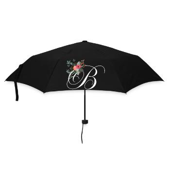 Buchstabe b Blumen - Regenschirm (klein) - Schwarz - Vorne