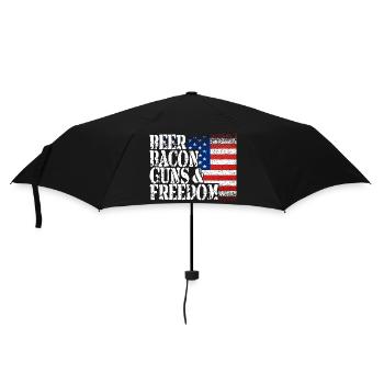 July 4th Beer bacon gun and freedom - Umbrella (small) - black - Front