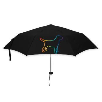 Dog Man Rainbow Colors Dog Love - Umbrella (small) - black - Front