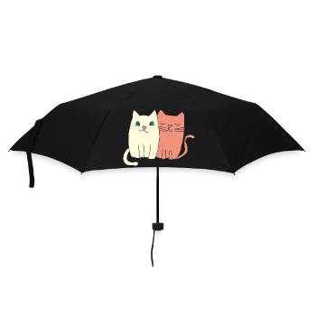 katzen liebe - Regenschirm (klein) - Schwarz - Vorne