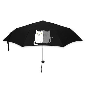 Cats Black & White - Umbrella (small) - black - Front